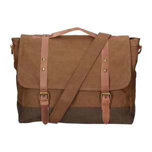 Borsa a mano unisex - Modello Minerva - Canvas e pelle - 30.0 x 40.0 x 12.0 cm