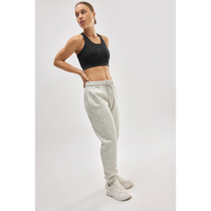 Pantaloni da jogging in pile con cintura regolabile in grigio
