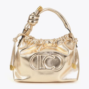 Piatto per caramelle dorato con logo ovale in rilievo