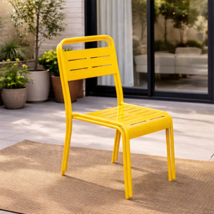Lot de 2 chaises de jardin empilables jaunes EVORA
