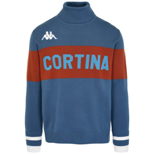 Kappa - Camisetas Hombre Mujer Azul - EROI KNIT CORTINA