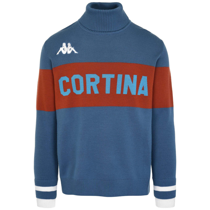 Kappa - Camisetas Hombre Mujer Azul - EROI KNIT CORTINA