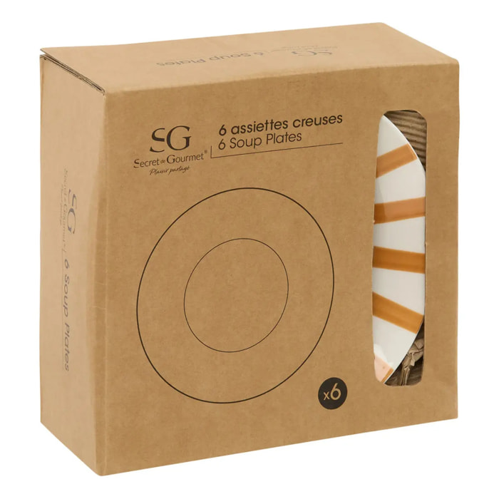 Lot de 6 assiettes creuse Cheri jaune D20,2xH4cm