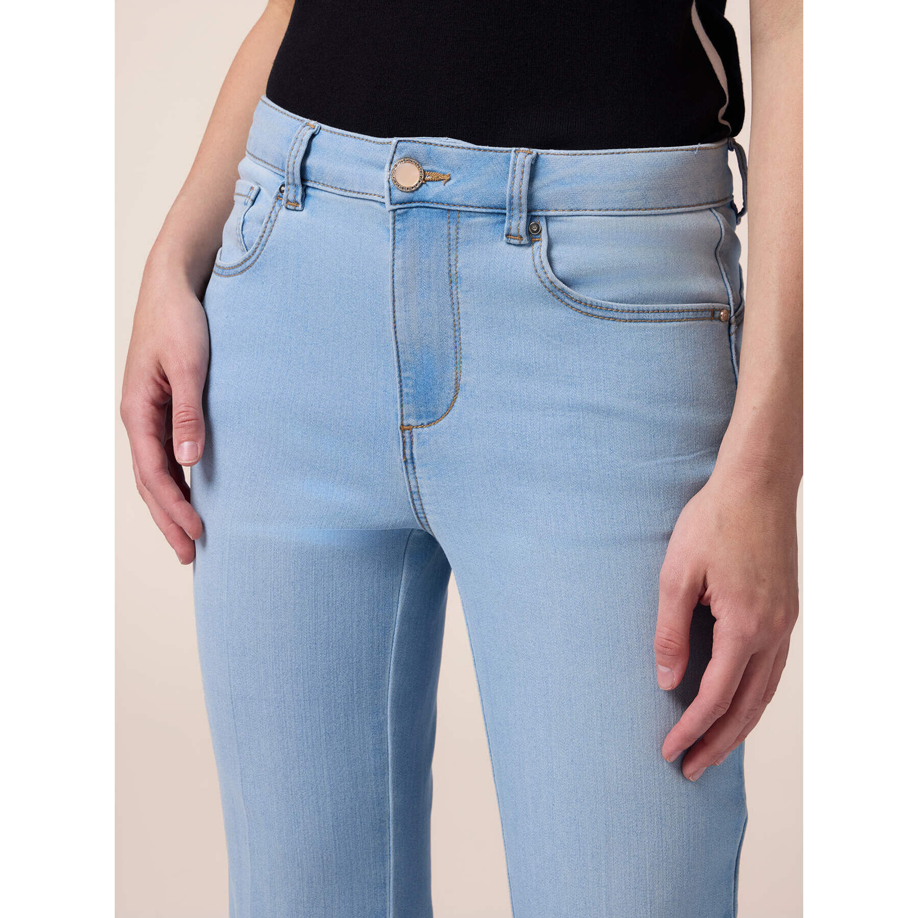 Oltre - Jeans stone washed little flare - Azzurro