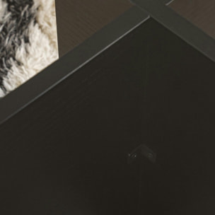 Table basse verre déstructurée – effet bois noir, H. 40 cm SALTA