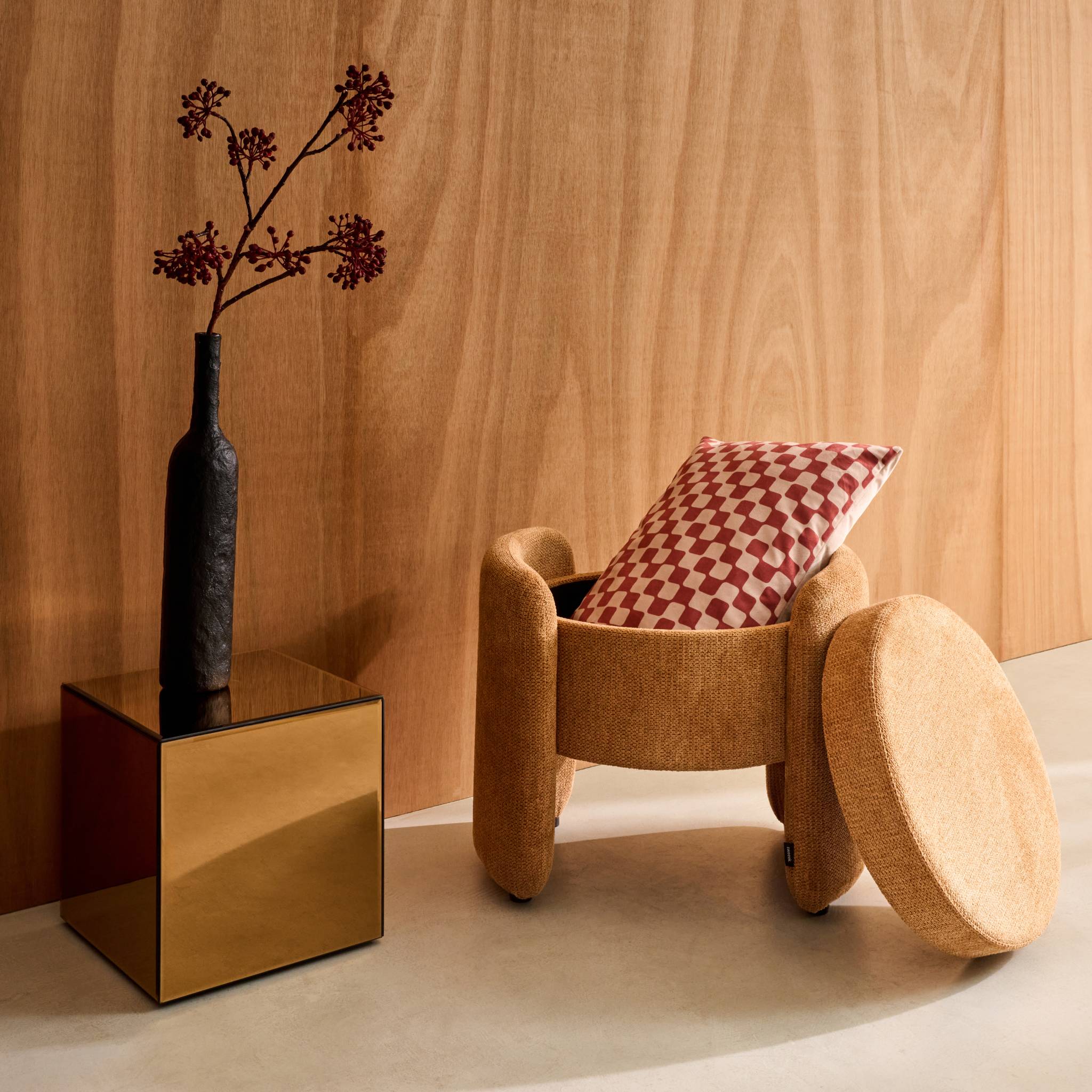 Tabouret coffre contemporain tissu KALO