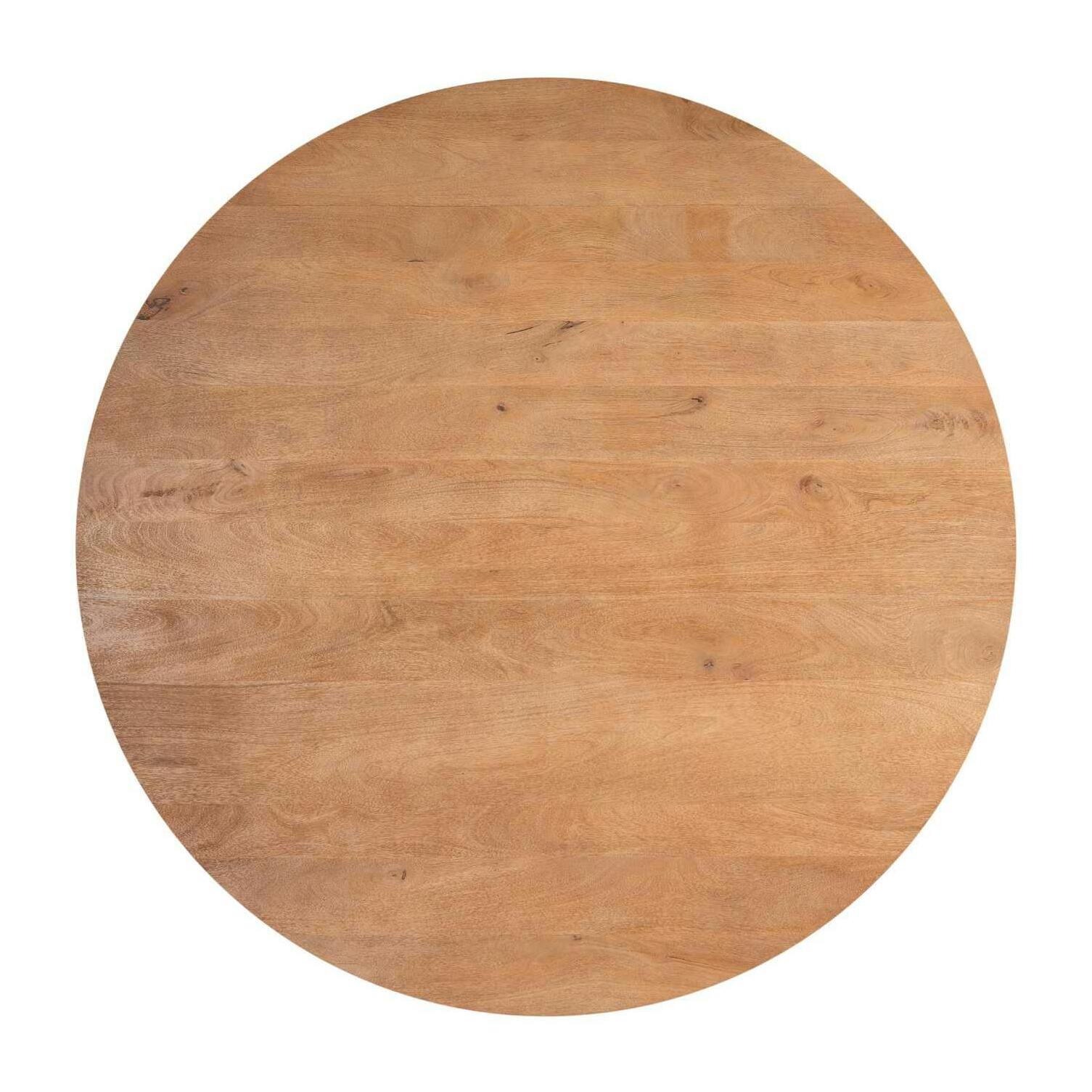 Table à manger ronde pied central bois Ø130 cm CORTINA