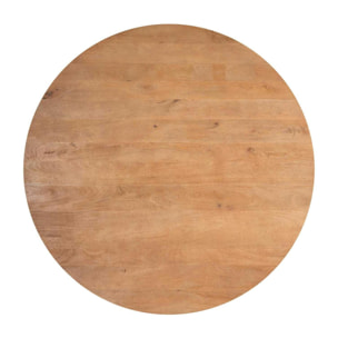 Table à manger ronde pied central bois Ø130 cm CORTINA