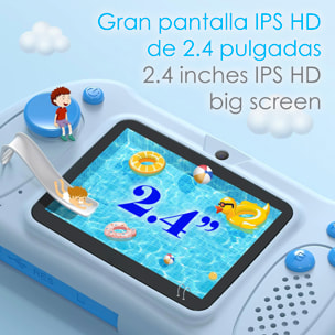 DAM Cámara de fotos y video infantil con juegos incorporados. Cámara dual, 48mpx y videoFull HD. Pantalla de 2,4 pulgadas. 12,5x3,5x7,5 Cm. Color: Rosa