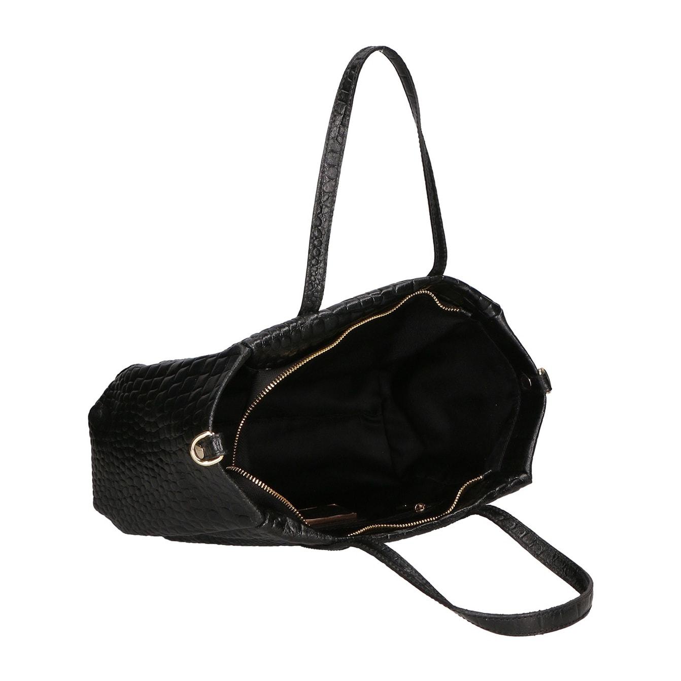 Borsa a spalla da donna - Modello Lorella - Vera pelle croco - 37.0 x 23.0 x 10.0 cm