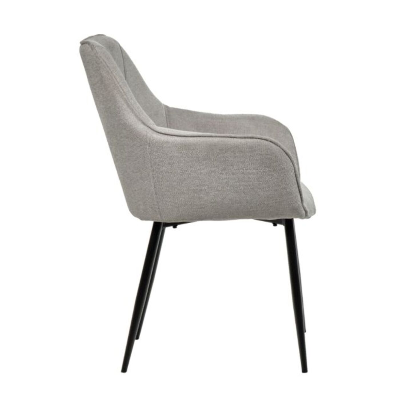Chaise en tissu avec accoudoirs et pieds métal noir - MIKI