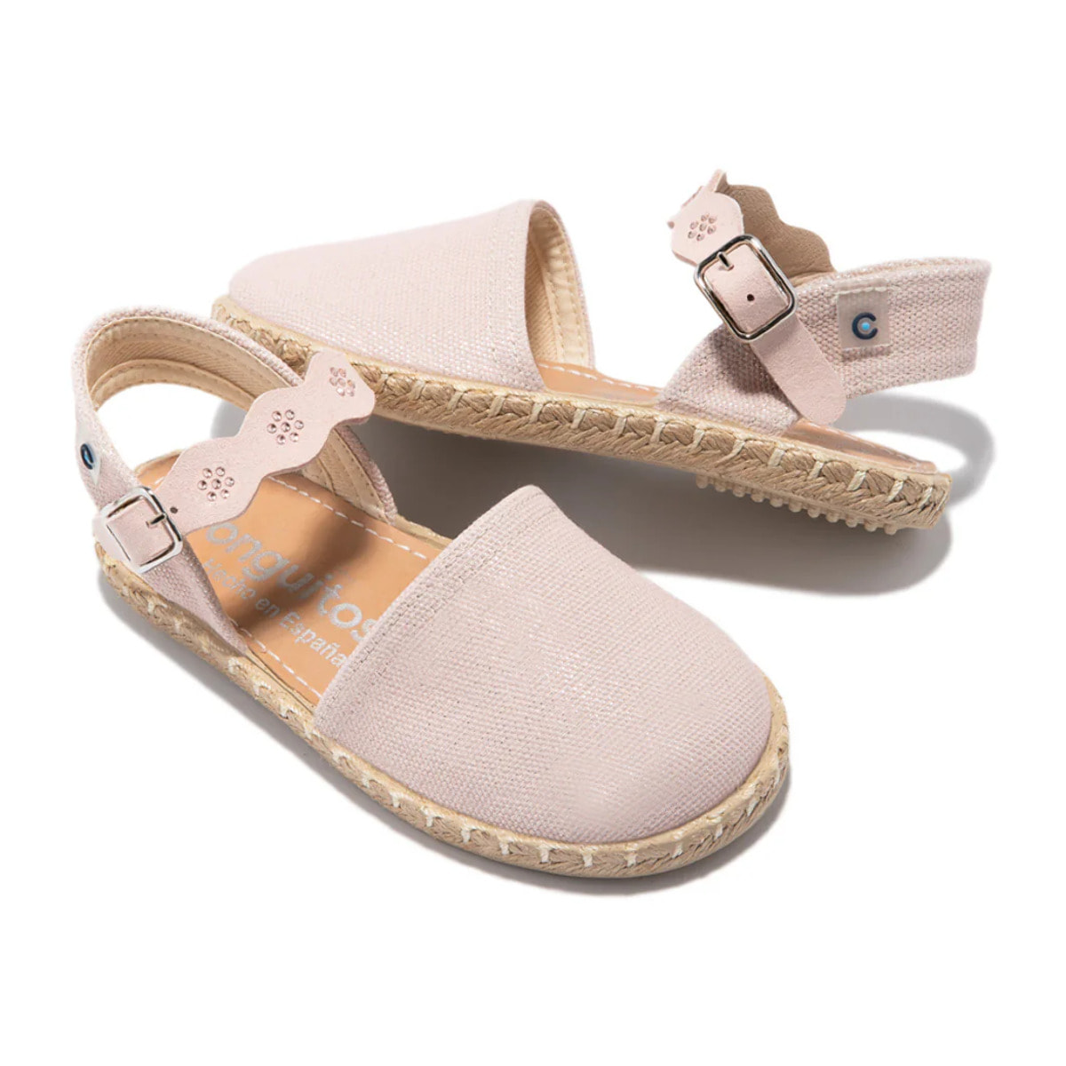 Conguitos - Sandali estivi in juta con zeppa per bambina comodi