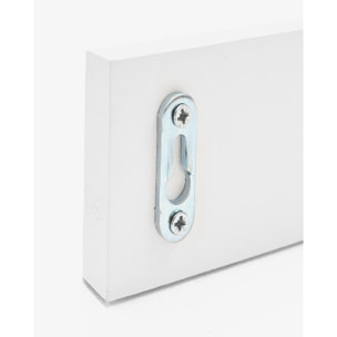 Colgador de pared de madera maciza en tono blanco de 61x5cm Alto: 5 Largo: 61 Ancho: 1.4