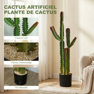 Cactus artificiel grand réalisme plante artificielle grande taille H.111cm vert