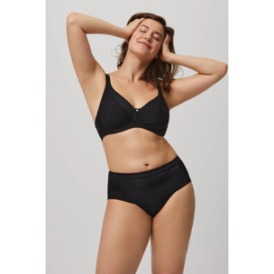 Slip a vita alta con tulle nero