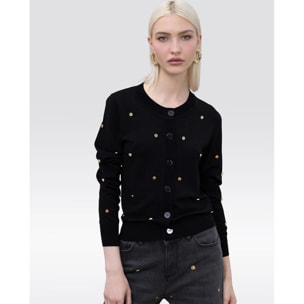 Cardigan con borchie irregolari