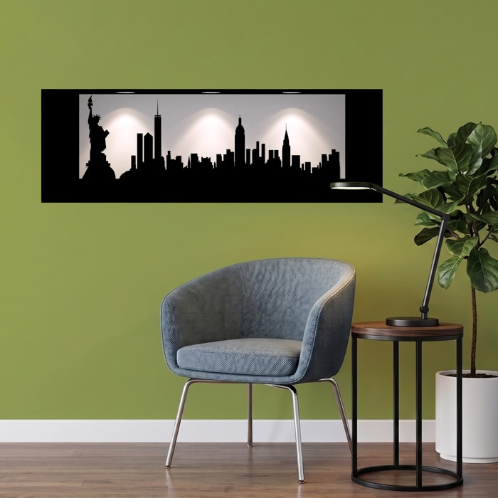 Stickers muraux 3D | Sticker Mural Autocollant effet 3D New-York - Stickers adhésifs 3D Chambre Salon Trompe l'oeil
