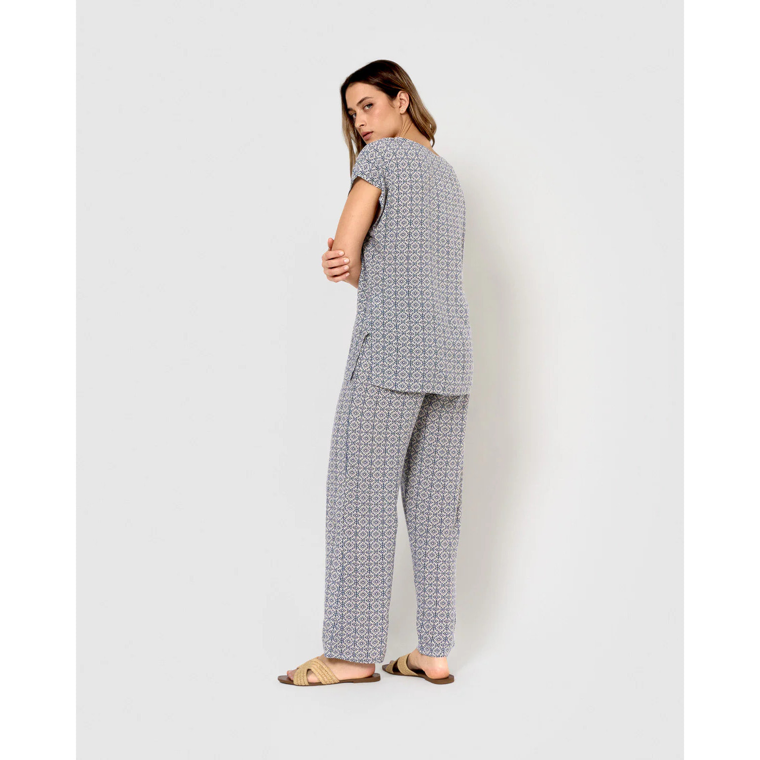 Pantalón viscosa mandolia verde