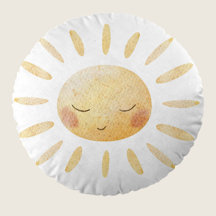 Cool Kids - Cojín Redondo Estampado - Con Relleno - 100% Algodón - Sun