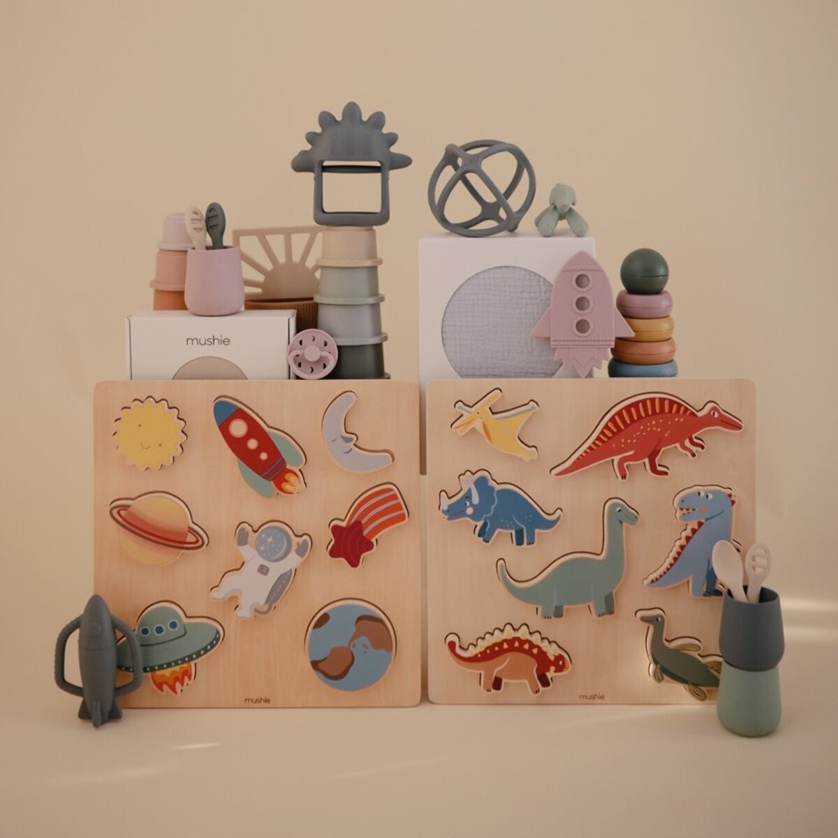 Mushie Puzzle De Madera Solid