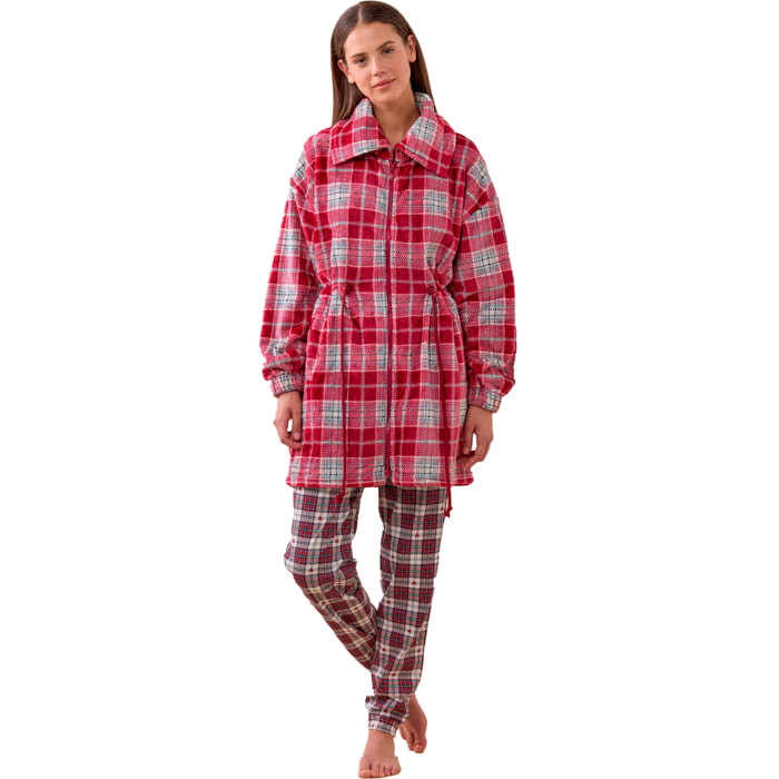 Vestaglia donna heart paris in coral con zip Noidinotte