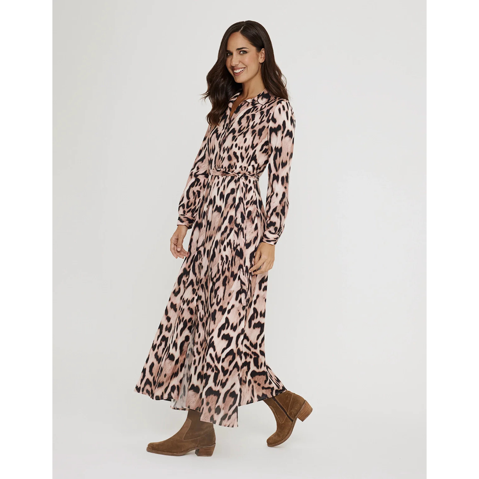 Vestido Largo Animal Print - Leormin