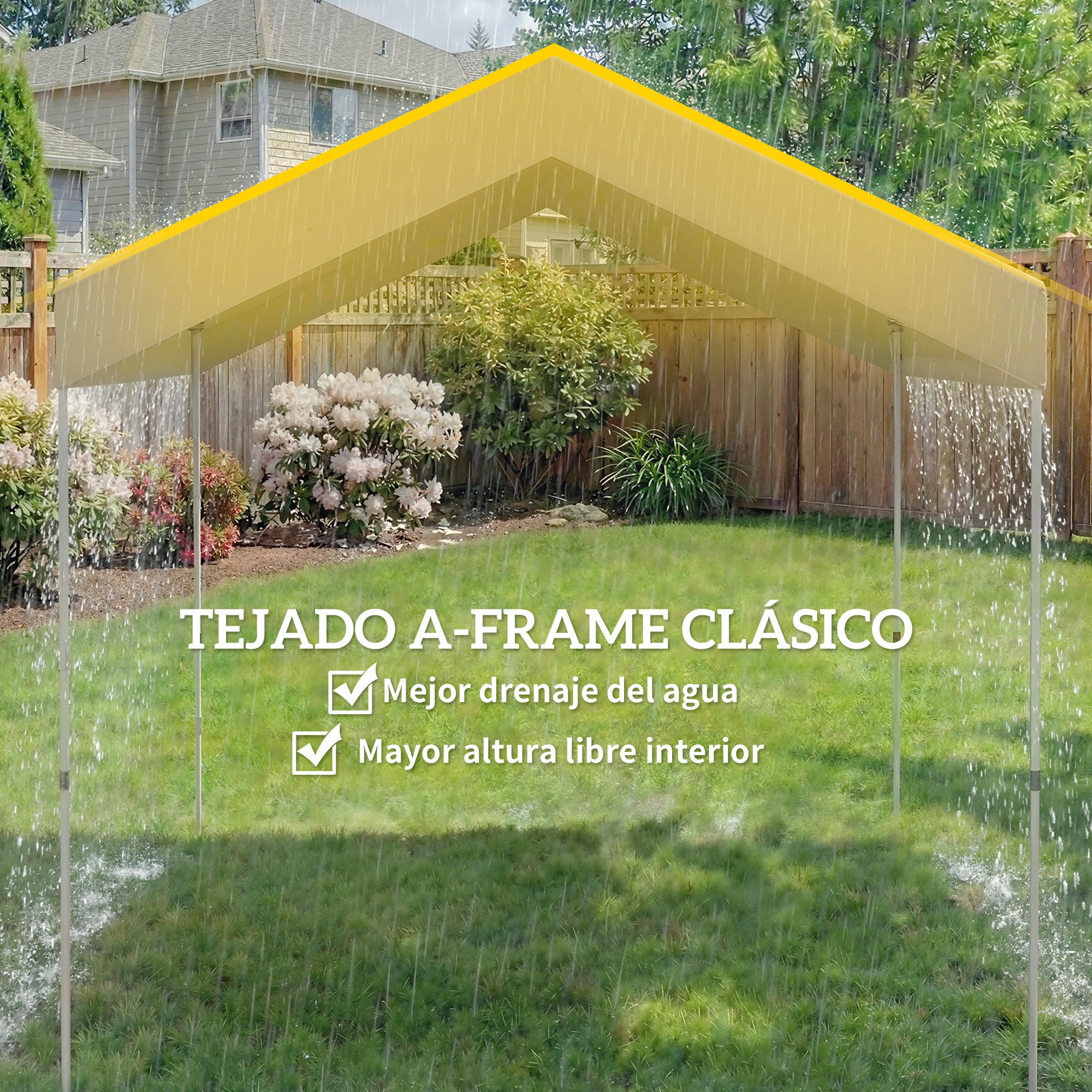 Carpa Plegable 2,4x2,4 m, Pop-up, Cenador de Jardín con UPF50+, Bloqueo Central, Altura Ajustable, Bolsa de Transporte, Sacos Arena, Gazebo para Exterior, Beige