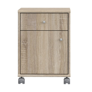 Caisson H. 54 cm avec roulettes et décor chêne sonoma - MIA