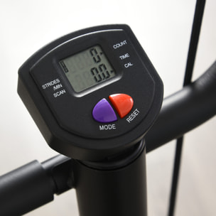 Mini stepper avec guidon, extenseurs, écran LCD multifonction et tapis antidérapant noir et vert