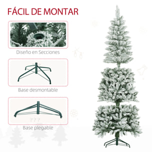 Árbol de Navidad 180 cm Árbol de Navidad Artificial Nevado con 479 Ramas y Soporte de Metal Árbol Navideño para Salón Interior Verde