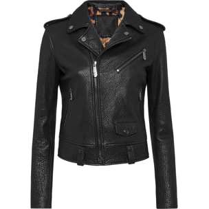 PHILIPP PLEIN Biker de cuero ICONIC PLEIN