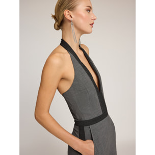 Motivi - Mono largo con escote halter - Gris