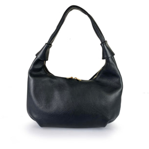 Borsa Donna in vera pelle Made in Italy colore Nero dimensioni cm 38 x 21 x 4