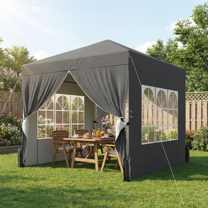 Tonnelle barnum pliable pop-up 2,5x2,5m sacs de lestage et transport inclus