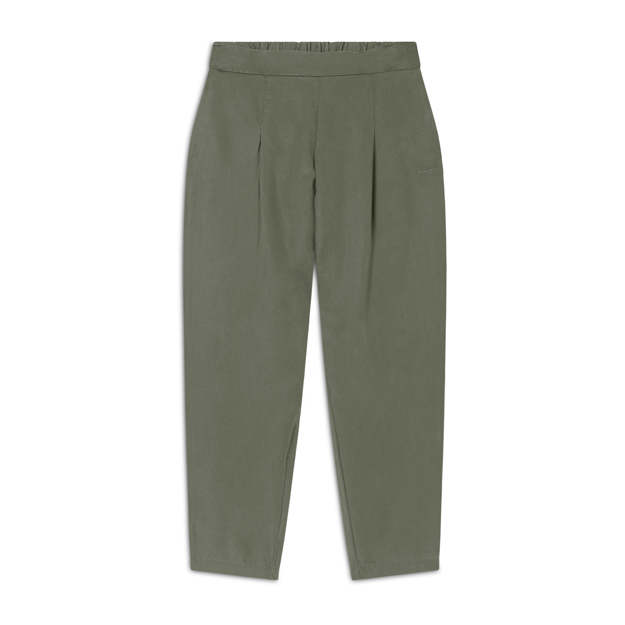 Pantaloni in Twill di Lyocell lunghezza cropped