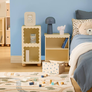 Table de Chevet Bouli Enfant 2 Niveaux Beige 40x30x50,5 cm