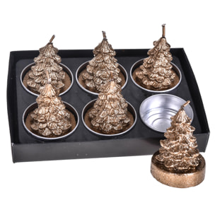 Porta tealight albero natale - Pezzi 6 - 13,8xH5,5x9,5cm - Bianchi Dino SpA