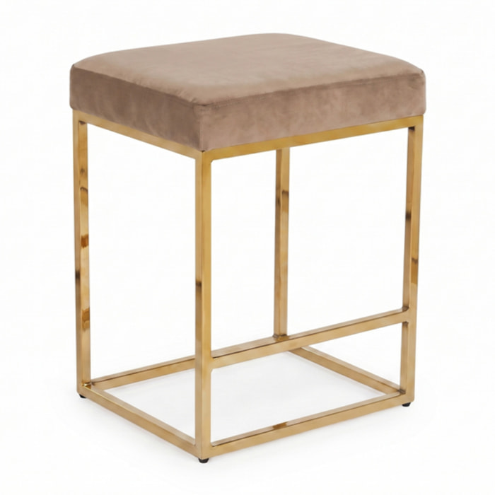 Sgabello Imbottito in Effetto Velluto con Seduta Confortevole e Gambe in Acciaio, Design Moderno per Cucina, Penisola, Isola e Zona Bar