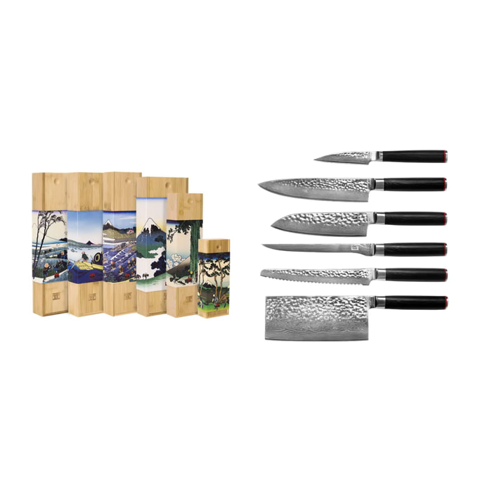 Set complet de couteaux (6 pièces) - Collection Pakka Damas