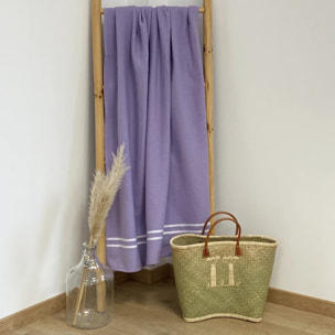 Fouta doublée éponge - Waffle Orchid - 90x170cm - 355g/m²