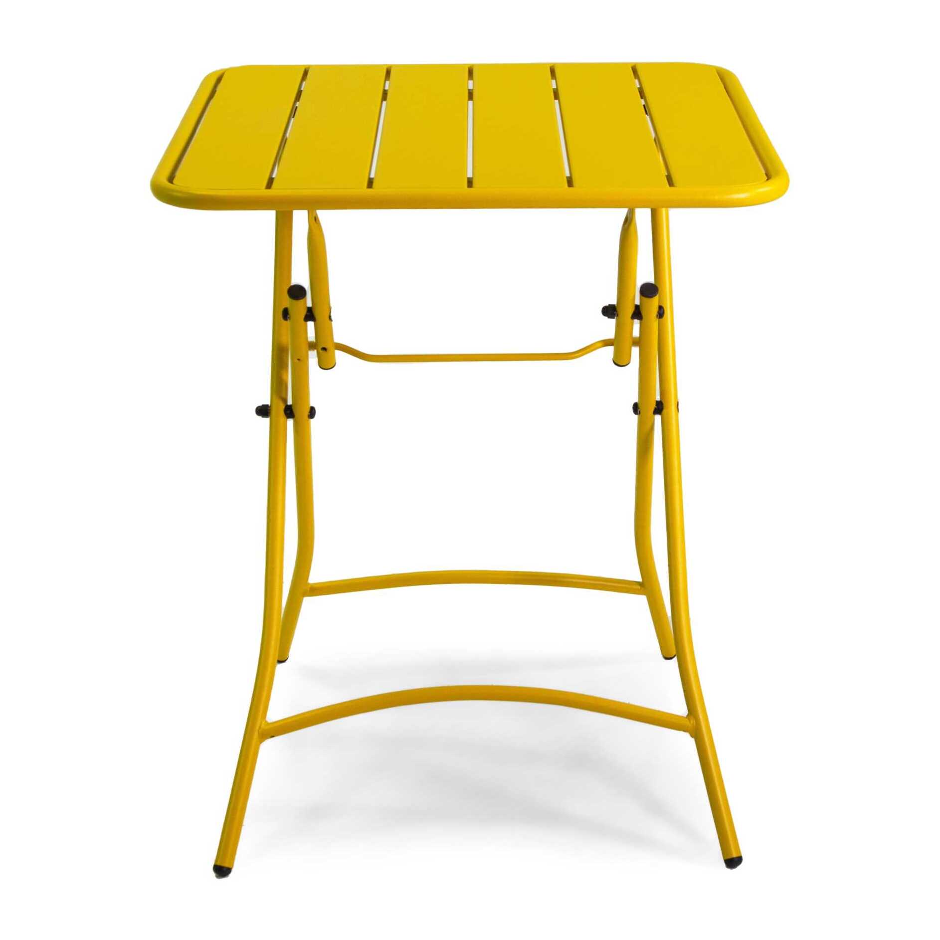 Tavolo Rovigo Vacchetti in metallo pieghevole giallo cm60x60h72