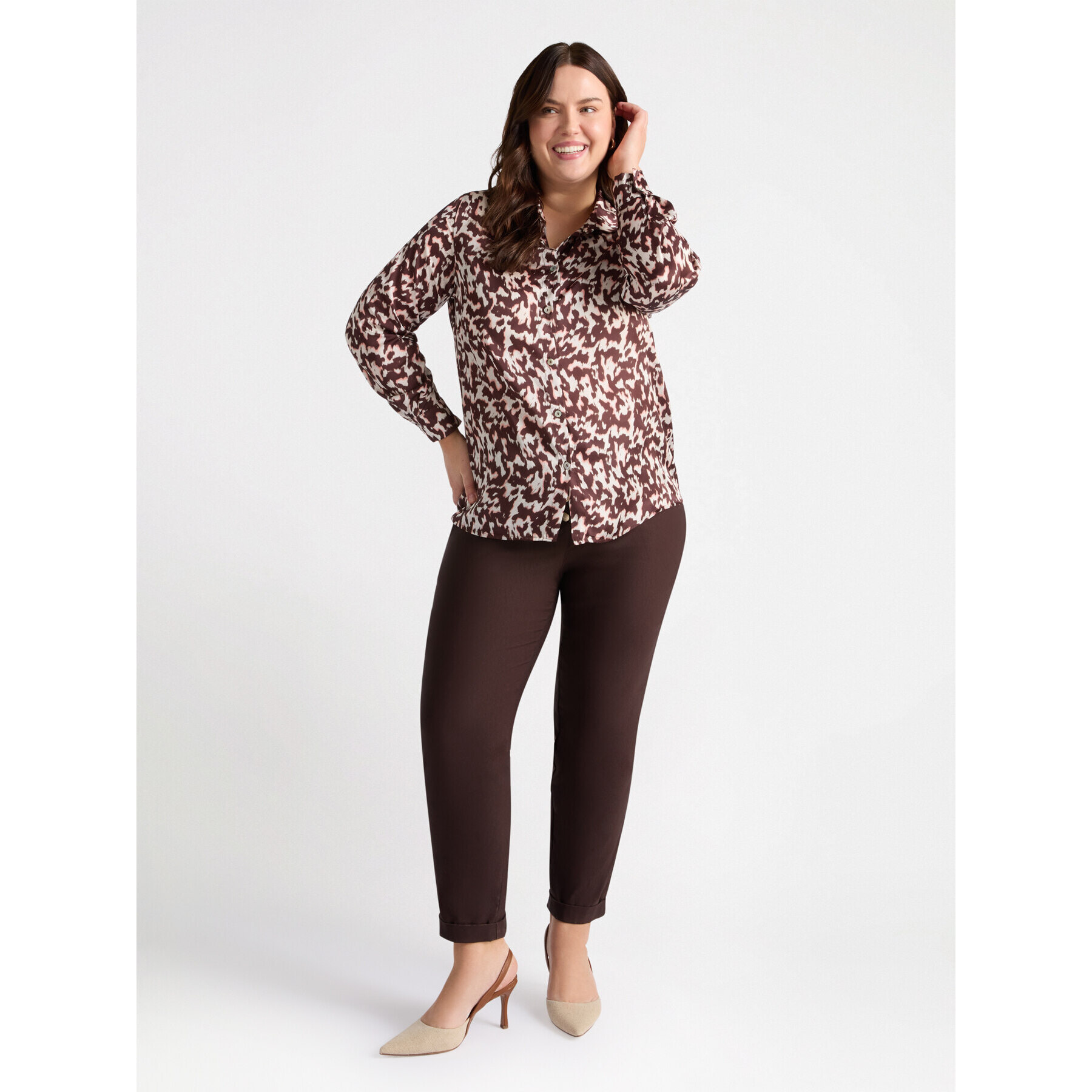 Fiorella Rubino - Camisa con estampado de leopardo - Marrón