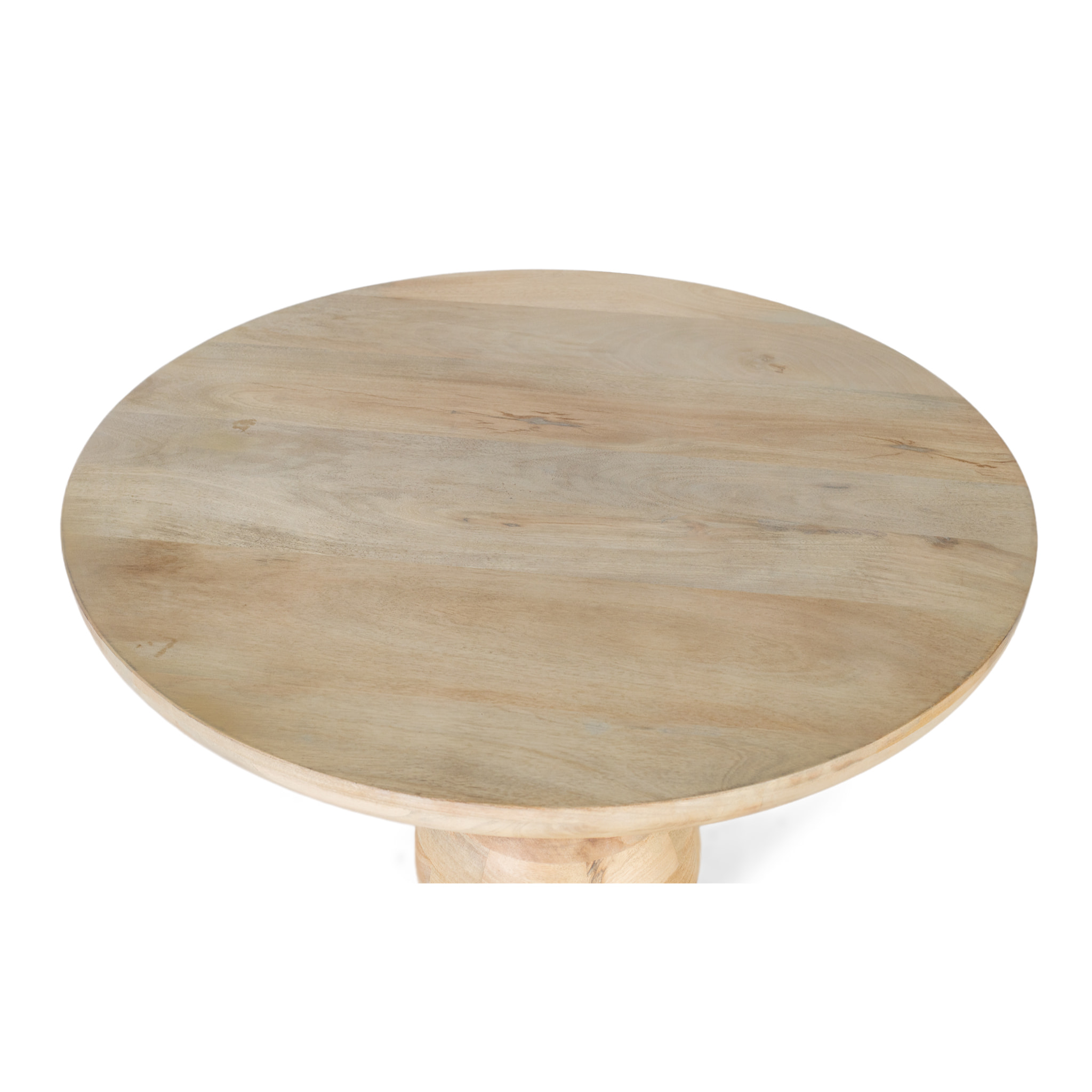 Table Basse Ronde en Bois de Manguier 90 cm Style Japandi Scandinave