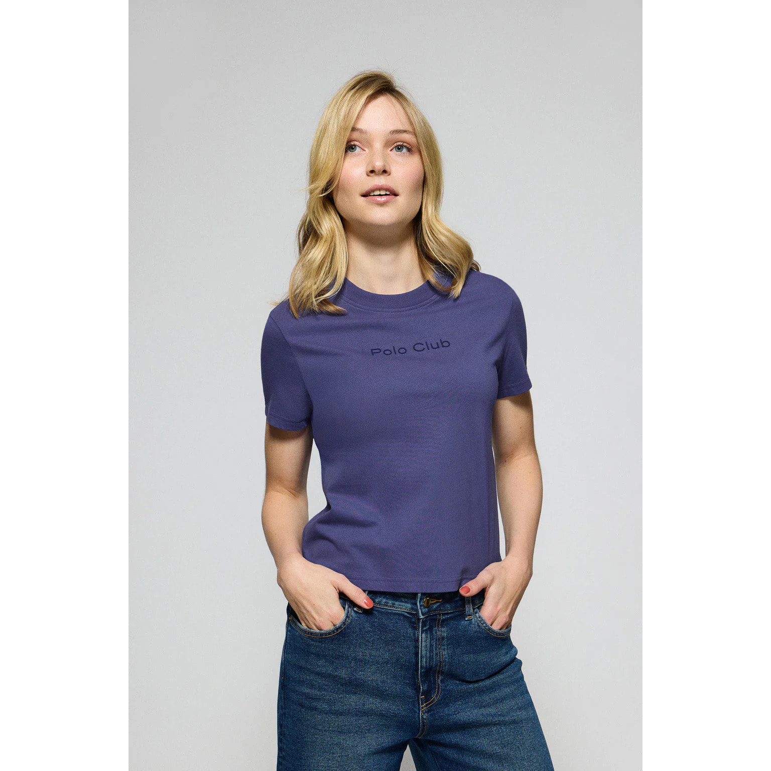 Maglietta Tori blu oceano con logo Minimal Combo Polo Club