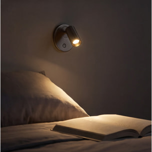 LEDS C4 Luz de lectura Chic LED 3.9 Blanco cálido - 2700K TOUCH DIMMING Níquel satinado 200lm