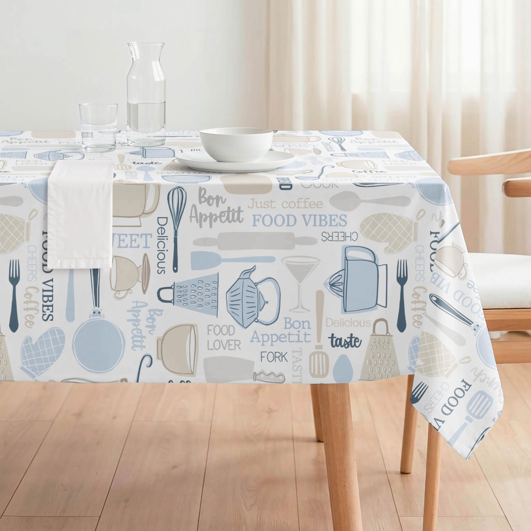 Nappe anti-taches COCINA BLEU - enduite
