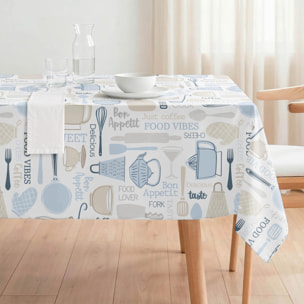 Nappe anti-taches COCINA BLEU - enduite