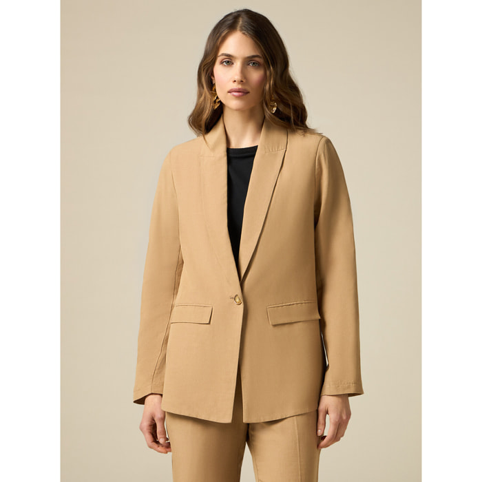 Oltre - Blazer misto lino - Beige