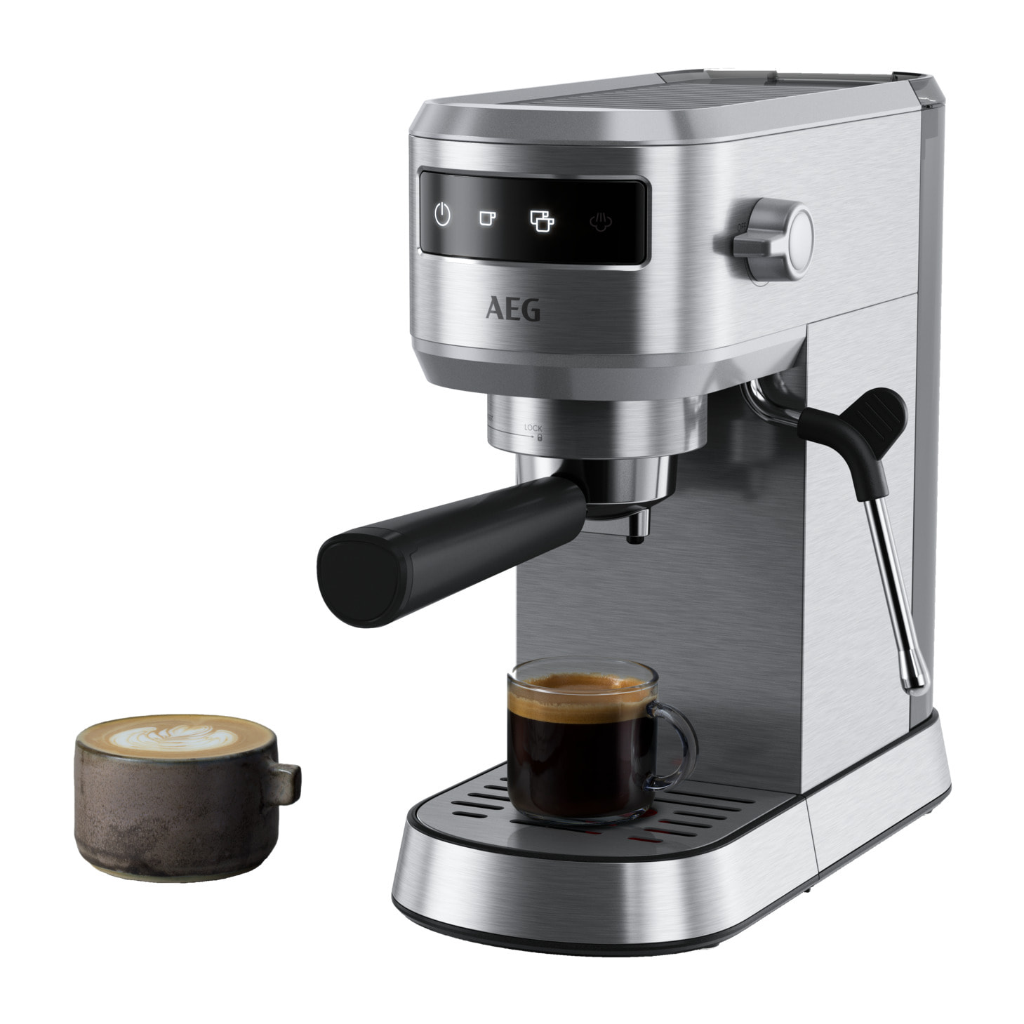 AEG Maquina de café espresso de 1 litro capacidad y 15 bares de presión EC6-1-6ST