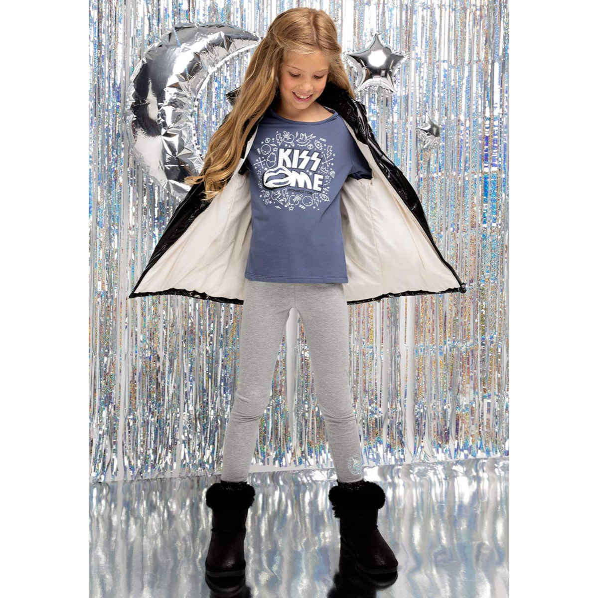 Leggings de Niña de Algodón en Gris